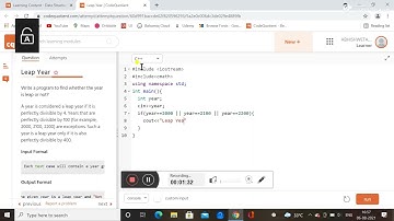 C++ Program to check leap year or not || C++ tutorial for beginner || programming
