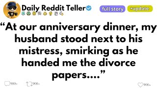 🤦‍♀️🤦‍♀️At our anniversary dinner, my husband stood next to his mistress, smirking as he handed me۔۔