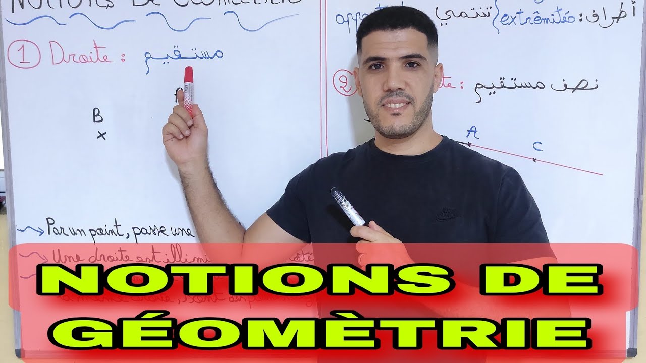 NOTIONS DE GÉOMÉTRIE : درس الهندسة أولى إعدادي الحصة الأولى