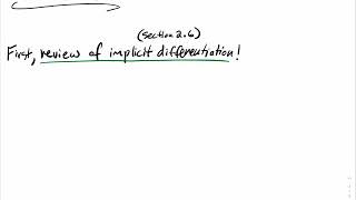 4.2.1 Review Of Implicit Differentiation (Taking The Derivative With Respect To Time)