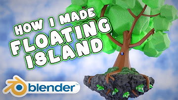 Low Poly Floating Island in Blender 3.0 - 3D Modeling Timelapse