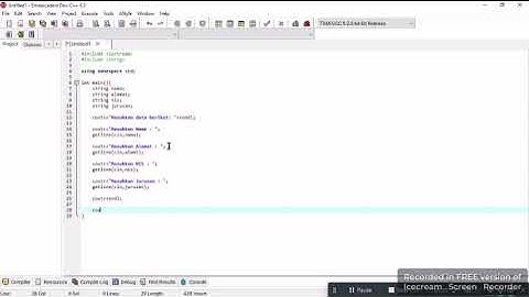 Cara membuat BIODATA SISWA di aplikasi Dev-C++
