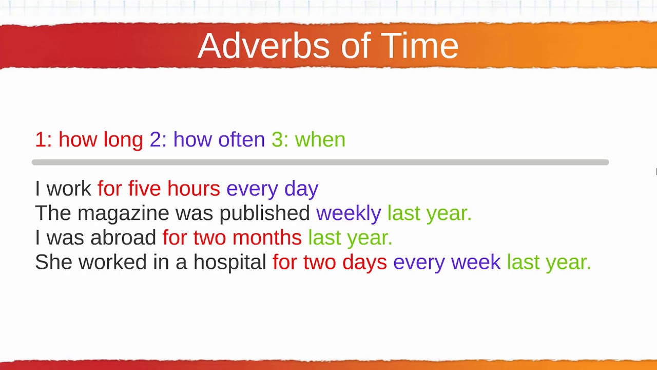 Live adverb. Adverbs of time.