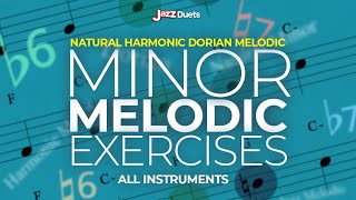 Exercises on Natural, Dorian, Melodic and Harmonic minors - all instruments