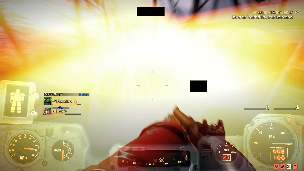 Fallout 76: Player uses hacked weapon to deplete fusion cores outside of PvP