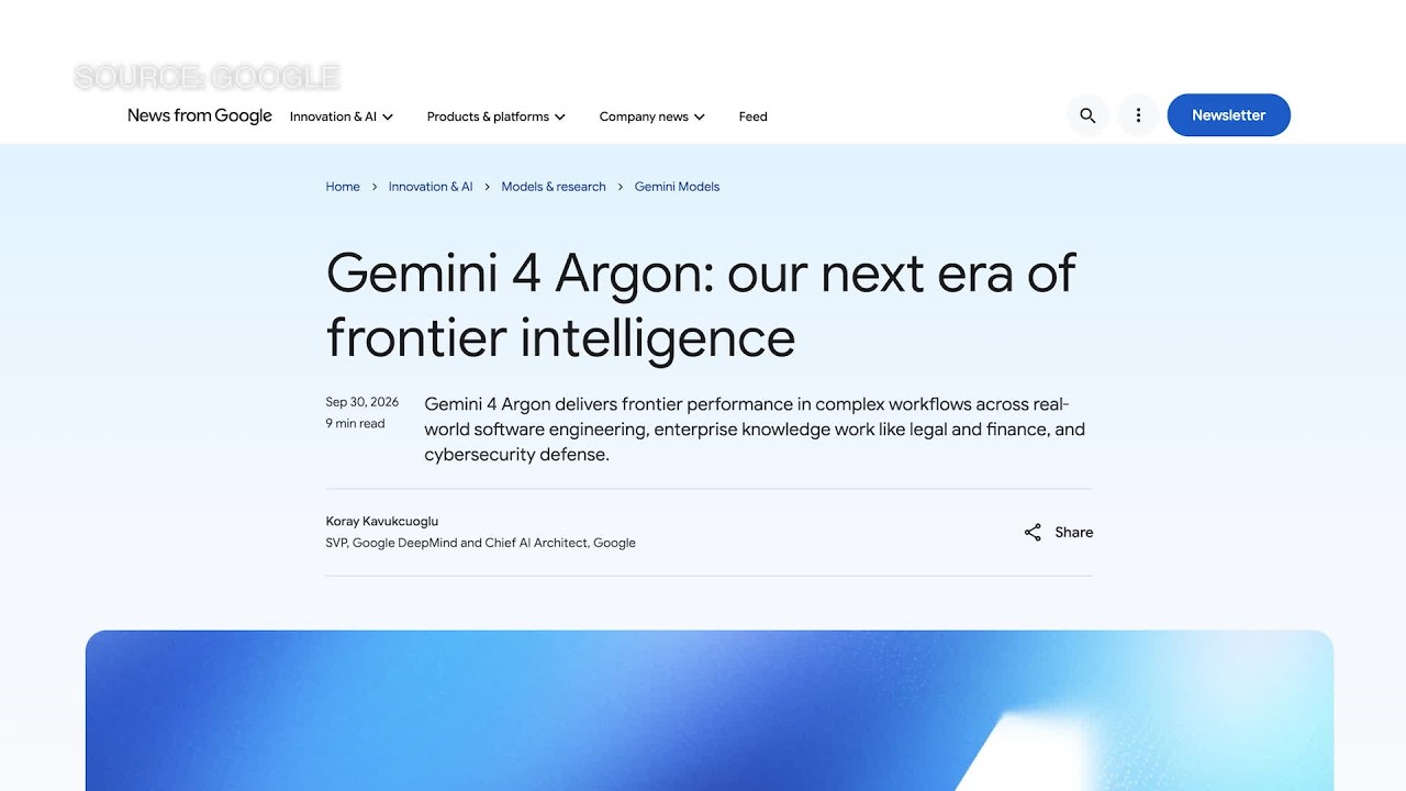 Google Rolls Out AI Model Gemini 4 Argon
