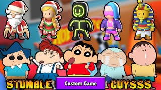 Masao became hacker in stumble guys 😱 | shinchan and friends playing custom game in stumble guys 😂