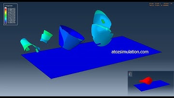 Brittle fracture simulation executed in Abaqus.