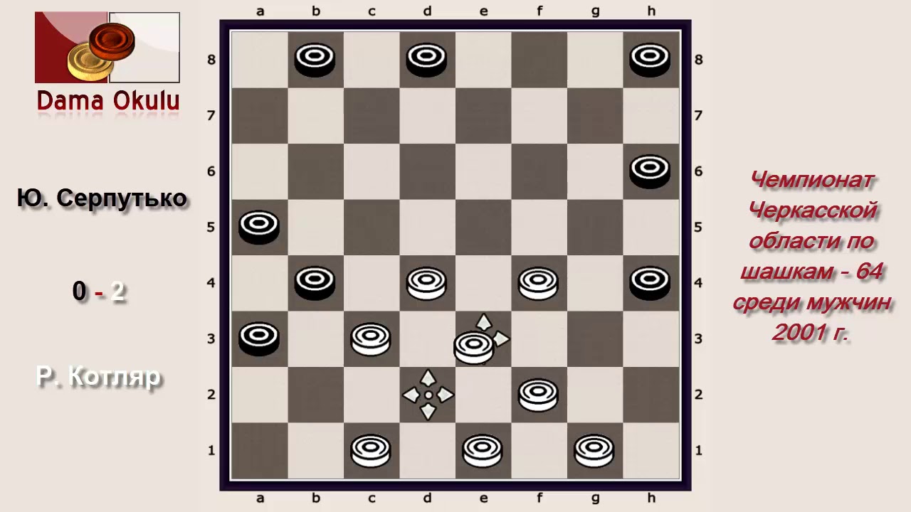 Комбинации в шашках для выигрыша схема