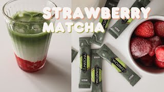 CÓMO HACER MATCHA DE FRESA EN CASA | strawberry matcha🍓🍵