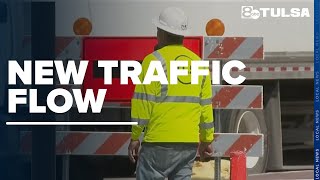 Diverging diamond introduces new traffic flow at Creek Turnpike, Memorial Drive
