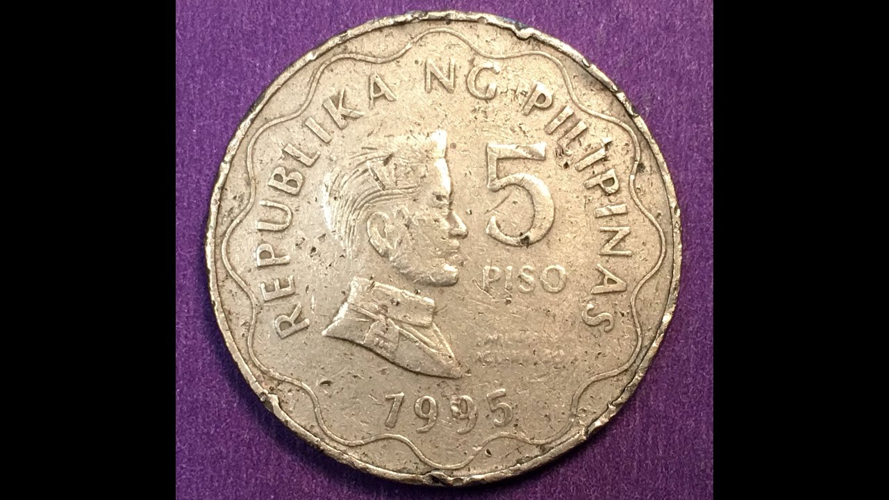 1995 Philipines 5 Piso Coin Emilio Aguinaldo Pilipinas 5 Peso Coin 1995 Philipines 5 Piso Coin Emilio Aguinaldo Pilipinas 5 Peso Coin