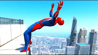 SPIDERMAN CRAZY JUMPS/FALLS (GTA 5 Spider-Man Best Gameplay) #18