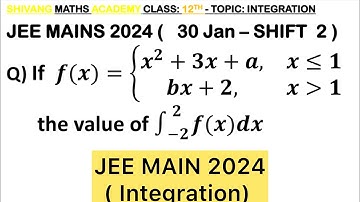Q) Let 𝑎 and 𝑏 be real constants such that the function 𝑓 defined by 𝑓(𝑥)={(𝑥^2+3𝑥+𝑎, 𝑥≤1 𝑏𝑥+2, 𝑥=1)