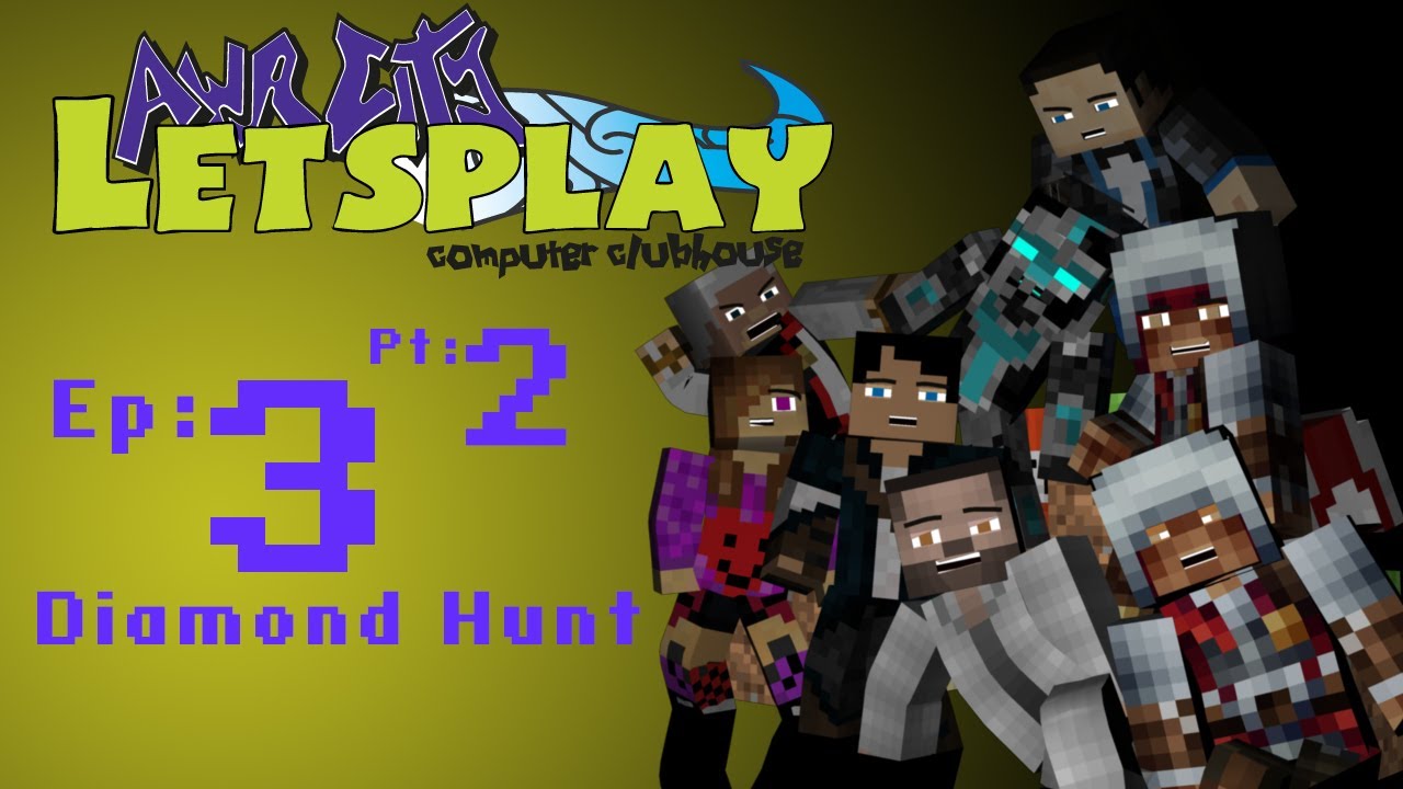 Awa City Clubhouse Letsplay Minecraft Ep3 Diamond hunt! pt2 YouTube