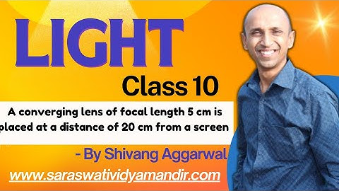 A converging lens of focal length 5 cm is placed at a distance of 20 cm from a screen | Light
