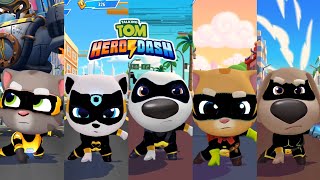 Talking Tom Hero Dash Discover All Heroes  Black Outfits  Defeated All Bosses  Unlocked Cities