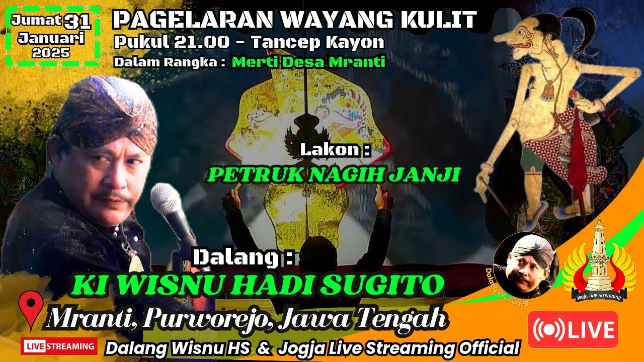 🔴[LIVE] PETRUK NAGIH JANJI ~ KI WISNU HADI SUGITO ~ MRANTI PURWOREJO