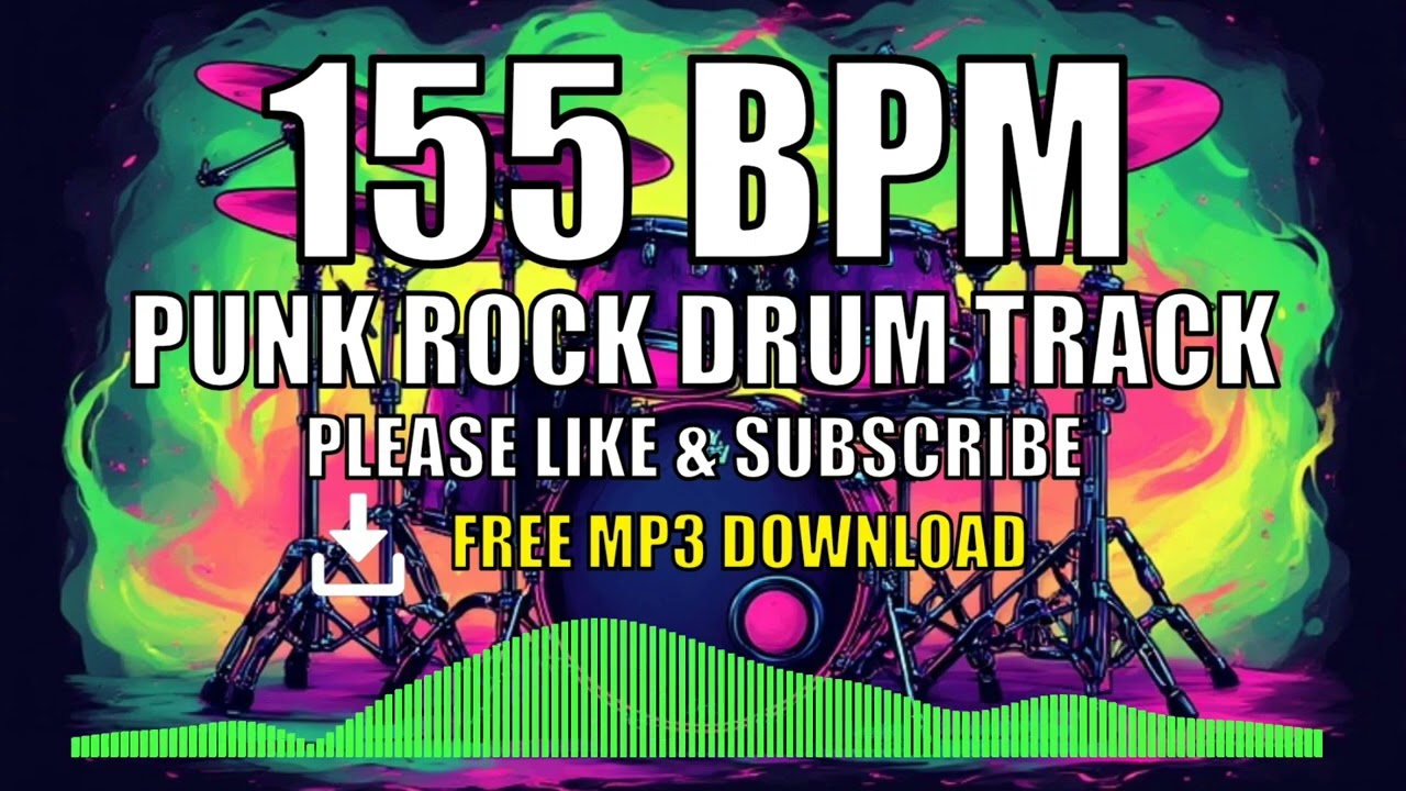 ⚡ Punk Rock Drum Track – 155 BPM | FREE MP3 DOWNLOAD 🥁
