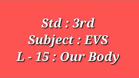 STD-3rd ,Sub -EVS ,L-15:Our body