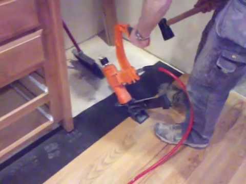 How To Install A Hardwood Floor Around Cabinets And Exterior Door