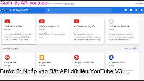 Cách Lấy key  API youtube
