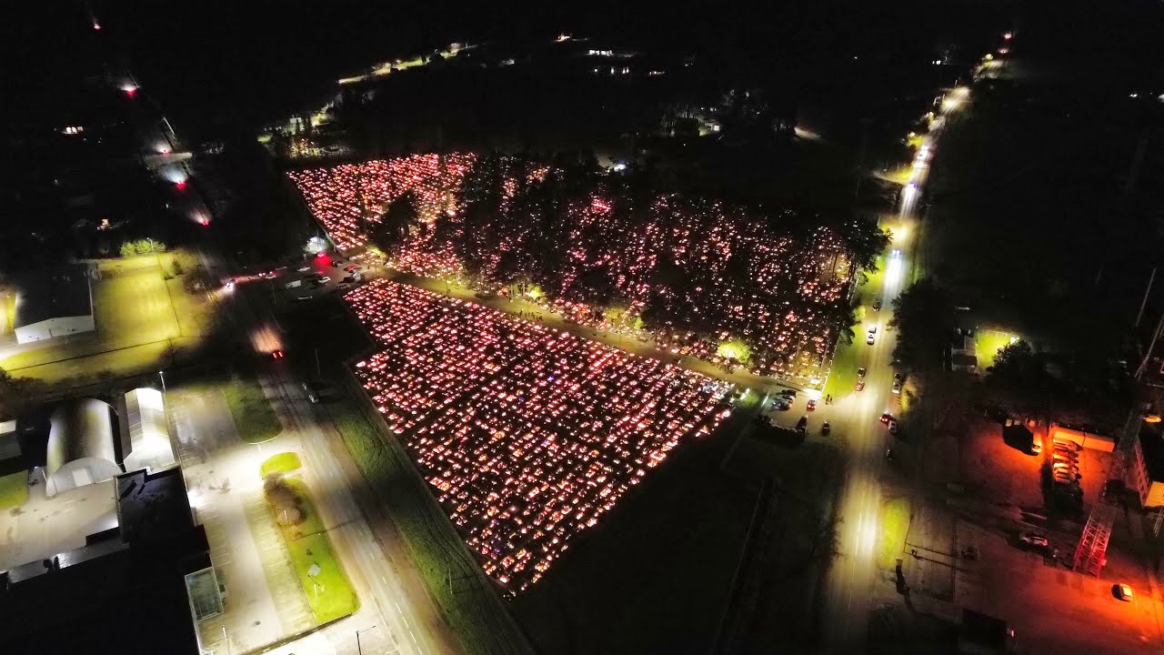The beauty of silence from the sky - All Souls Day aerials (Lithuania, Nemenčine)