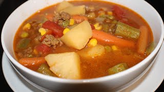 Hearty Vegetable Beef Soup II Cold Weather Ready! #Heartybeefvegetablesoup