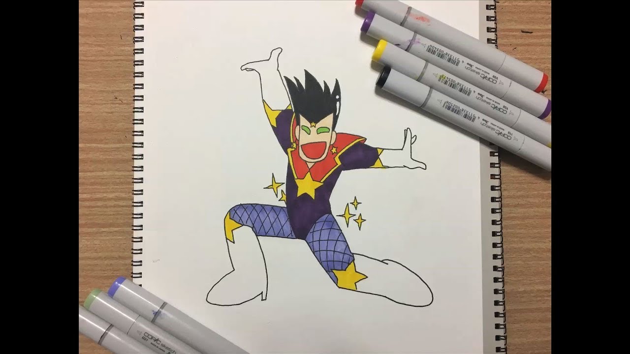 イラストメイキング スーパースターマン とっても ラッキーマン Drawing Superstarman From Luckyman Youtube