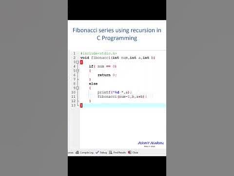 Fibonacci series using recursion in C Programming ( C Programming for ...