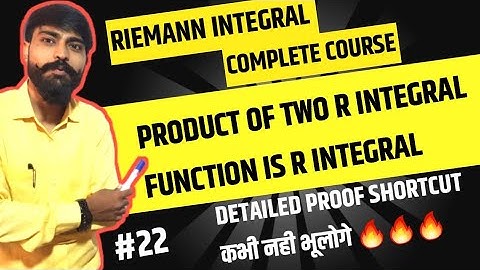Riemann integral | Product of two R integrable function is R integrable | Real analysis bsc 3rd year