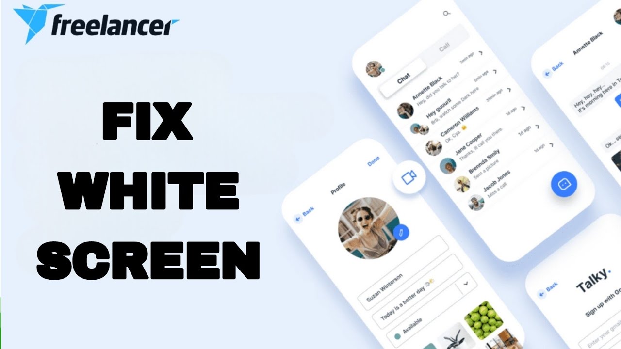 How To Fix And Solve White Screen On Freelancer App | Final Solution ...