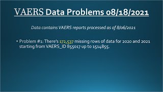 VAERS Data Analysis and Freedom Livestream 08/18/2021