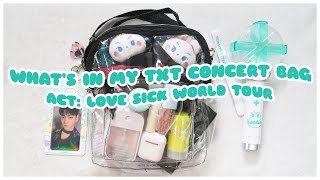 ✨ what's in my txt clear concert bag | pack with me for act : love sick world tour ✨ la california