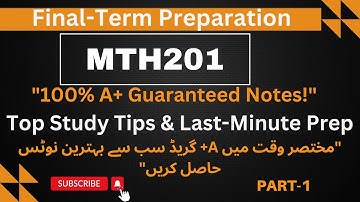 Mth201 Final term Most Important Question Part-I Spring 2024|%100 mth201 final term preparation
