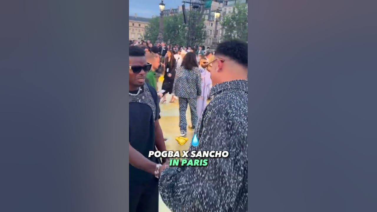 Paul Pogba x Jadon Sancho link-up in Paris goes CRAZY 🔥 #football #fashion  #drip #mufc #louisvuitton 