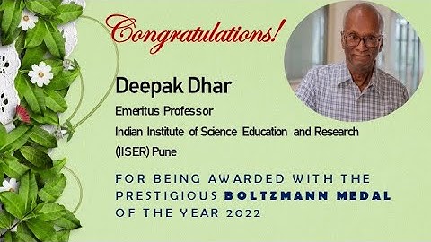 National Science Day (2022) Talk: Prof Deepak Dhar Boltzmann Medal Interview trailer