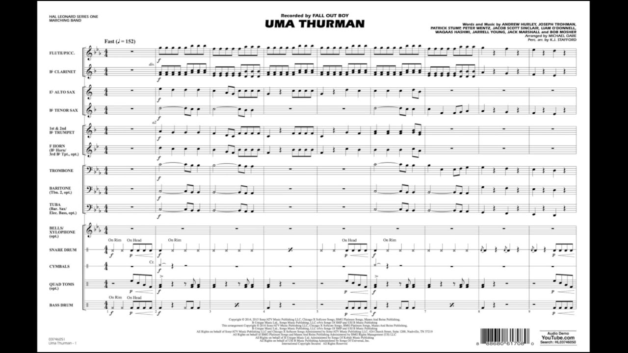 Uma Thurman arranged by Michael Oare & K.J. Stafford