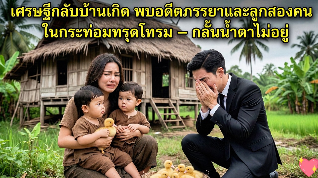 ภาพอดีตภรรยาและลูกในกระท่อมพัง ทำเศรษฐีทรุดร้องไห้ | กฎแห่งกรรม