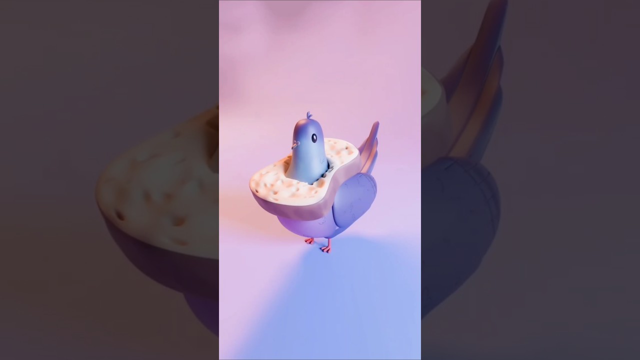 The pigeon🕊️ Sketch and 3D version 