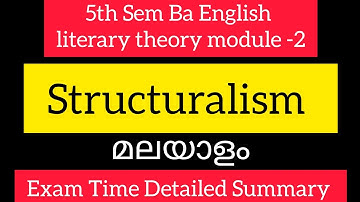 Structuralism in Malayalam | Ba English Calicut University | literary theory | 5th Semester #module2