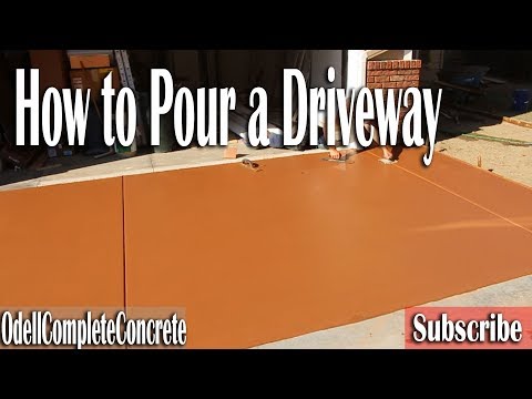 How to Pour a Colored Concrete Driveway and Patio with Cantilever Stairs