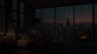 Rain Sounds for Sleeping | Healing Your Soul with Gentle Rain Sound outside Window in City at Night
