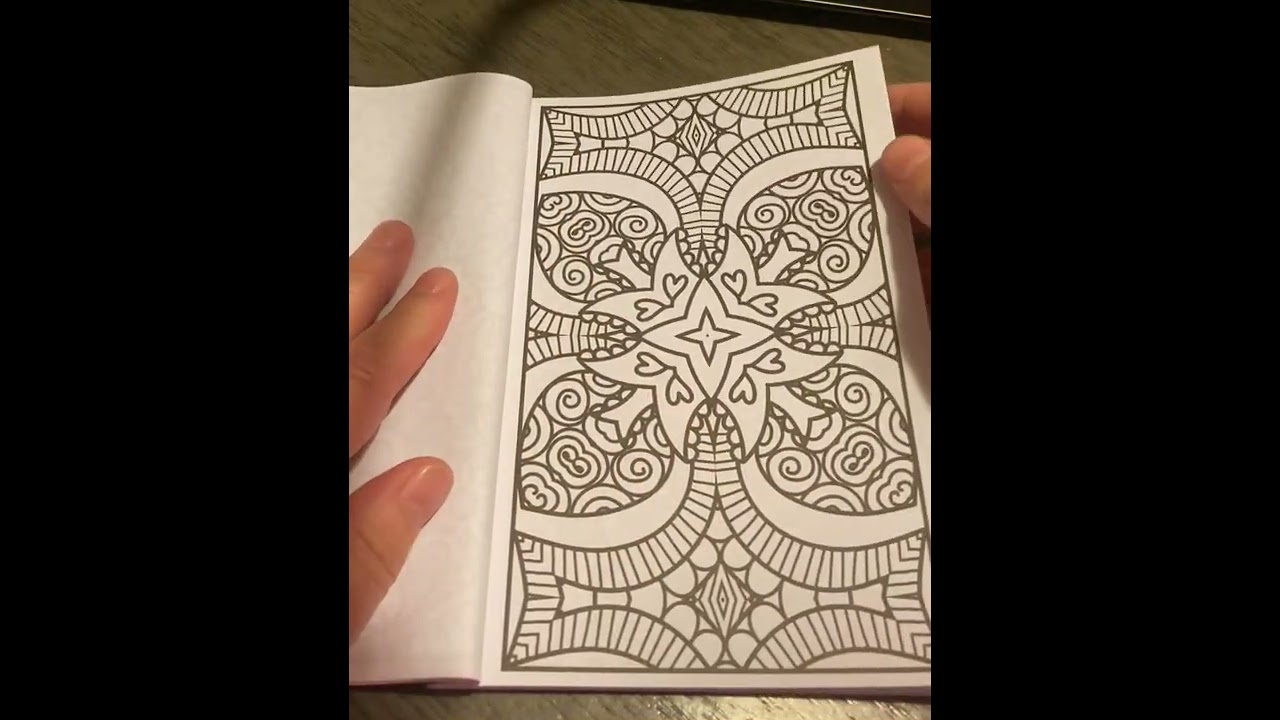 Floral travel size coloring book flip