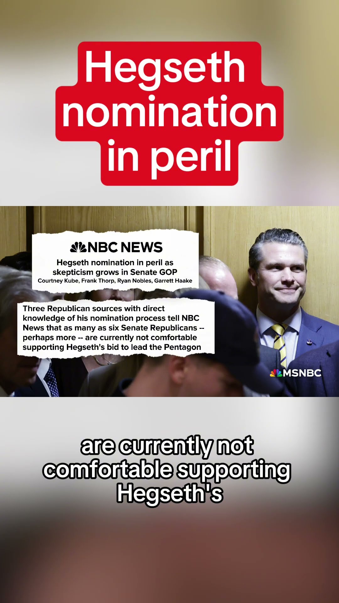 Hegseth nomination in peril