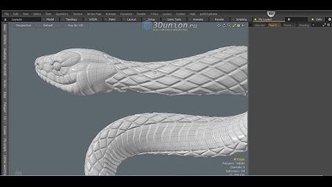 Snake skin bevel texture in Modo. Моделирование фактуры кожи змеи.