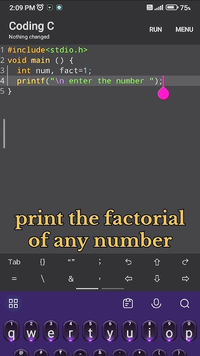 Print the factorial of any number #coding #programming #c - YouTube