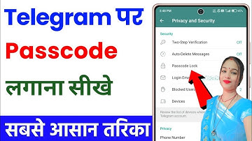 How to set passcode in telegram | Telegram me passcode kaise lagaye | password kaise lagaye 2024