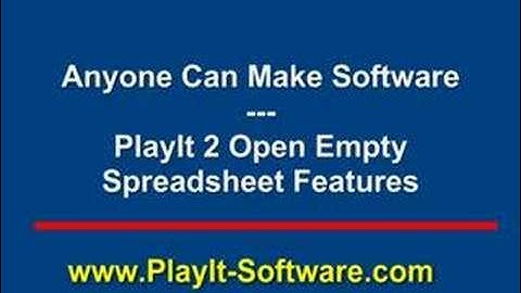 Anyone Can Make software - PlayIt 2 Empty Spreadsheet Featur