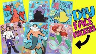 The Little Mermaid DIY Make Your Own Face Stickers with Ariel, Eric, Ursula Dolls